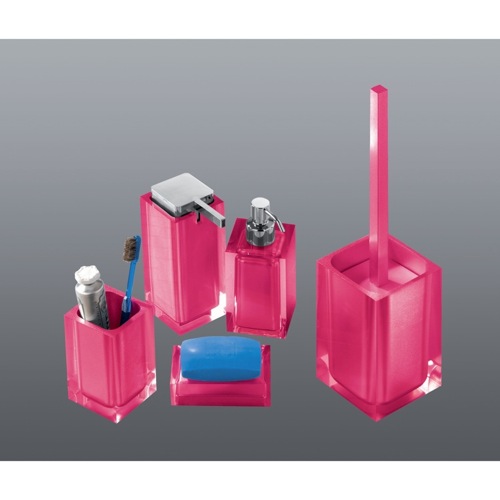 Bathroom Accessory Set, Gedy RA300-76, Rainbow Pink Accessory Set of Thermoplastic Resins RA300-76
